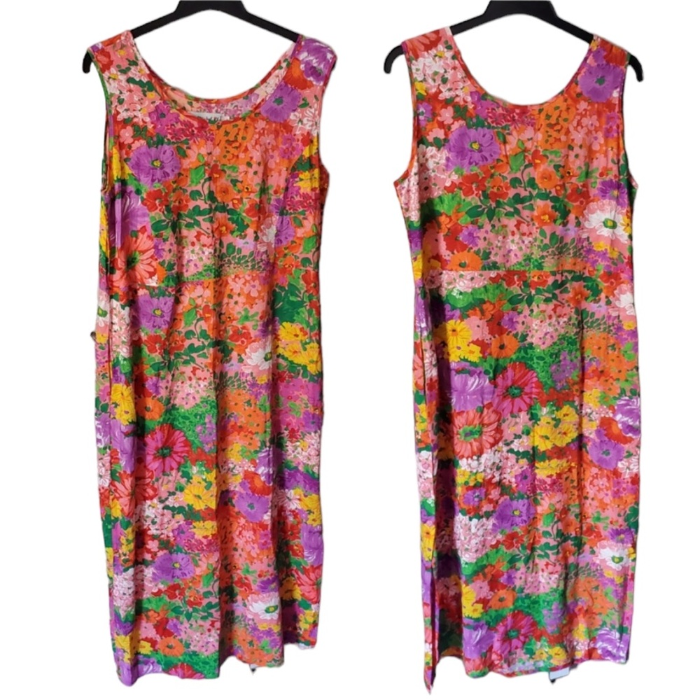 Vintage Jams World Floral Shift Dress Size XL